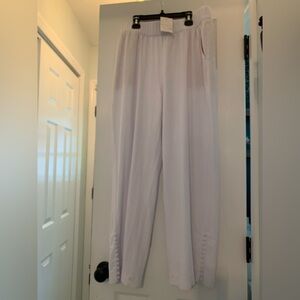 Soft Surroundings NWT Large White Pull-On Wide Leg Pants Summer Vacation Cruise